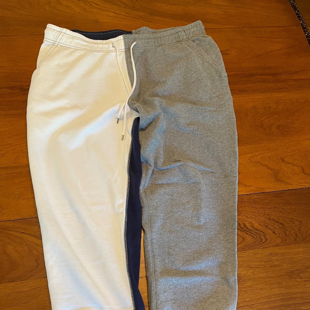 J Crew Sweatpants/Size X-Large/Gray, Blue, and White Color Block